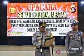 Kapolres Gorontalo Utara pimpin pergantian tujuh pejabat utama