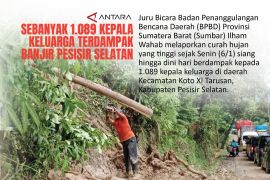 Sebanyak 1.089 kepala keluarga terdampak banjir Pesisir Selatan