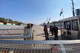 Suasana India Gate lokasi parade Hari Republik India steril dari warga