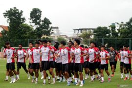 Latihan Timnas Indonesia U-20 jelang lawan India