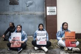 SBMI gelar aksi tuntut pemerintah Myanmar menghukum pelaku online scam