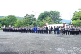 Polda Malut  apel pengamanan pleno penetapan cagub-cawagub