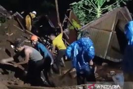 Sebuah rumah dan penghuninya di Tapanuli Selatan tertimbun longsor