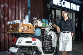 Bisnis jual kopi otentik diatas Yamaha Fazzio