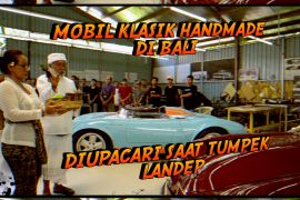 Mobil klasik handmade di Bali diupacari saat Tumpek Landep