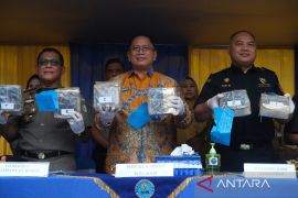 BNNP Kalbar memusnahkan sabu Malaysia dan ganja Medan