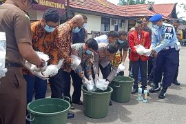 Polres Bengkayang musnahkan 10 kg sabu dari perbatasan Indonesia-Malaysia