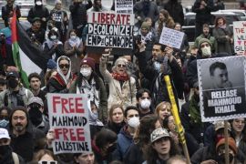 Demonstran di AS tuntut pembebasan aktivis Palestina Mahmoud Khalil