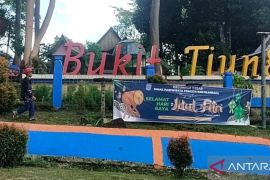 Melihat Kota Bangko dari puncak Bukit Tiung
