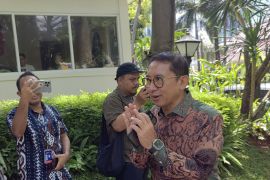 Para menteri Kabinet Merah Putih hadiri "open house" Ketua MPR