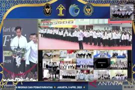 Kemenkum Kalsel ikuti apel pegawai dan halal bihalal Idul Fitri bersama Menko Kumham Imipas