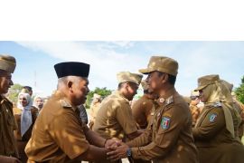 Bupati dan Wakil Bupati Pringsewu gelar apel perdana dan Halal Bihalal bersama seluruh ASN