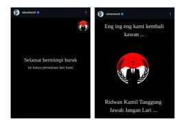 Akun Instagram Ridwan Kamil dihack: tertulis "Eng Ing Eng Kami Kembali Kawan"