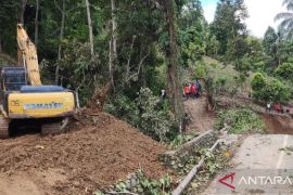 Jalan putus akibat banjir di Desa Powelua