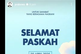 Prabowo sampaikan Paskah momentum pererat persaudaraan dan harmoni bangsa