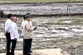 Presiden Prabowo uji coba drone untuk tebar benih saat tanam raya di Banyuasin