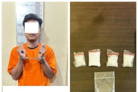 Polres Langkat tangkap seorang warga Desa Air Hitam Gebang bawa sabu-sabu