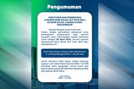 Bank Kalsel pindahkan pelayanan KCP Duta Mall ke Cabang Utama