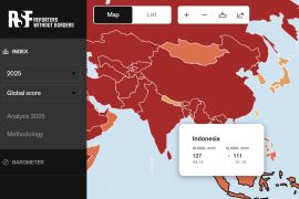 RSF: Kebebasan pers dunia tergerus tekanan ekonomi, peringkat RI turun