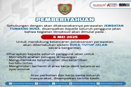 Berikut penjelasan sistem buka tutup lalu lintas Jembatan Tumbang Nusa
