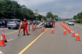 Lawan arus di Tol Jagorawi arah Puncak siang hari ini dihentikan