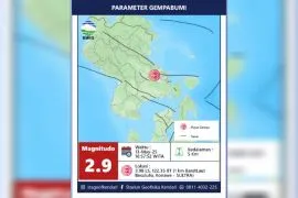 Info gempa hari ini baru saja magnitudo 2,9 guncang Konawe hingga Kendari