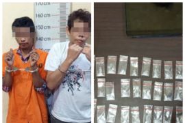 Satresnarkoba Polres Langkat tangkap dua warga Tanjung Pura bersama 34 paket sabu-sabu