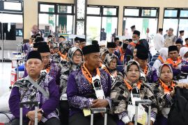 Kloter 12 Embarkasi Palembang asal OKI dan Palembang telah tiba di asrama haji