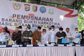 BNNP Lampung musnahkan barang bukti narkoba seberat 14,9 kilogram