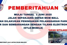 Pengendara yang parkir di depan MCM Ambon akan ditilang elektronik
