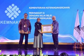 Kemnaker raih peringkat tiga Penghargaan Pengawasan Kearsipan Tahun 2024