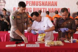 Polda Kaltara Memusnahkan Barang Bukti Kasus Narkoba