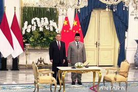 Prabowo saksikan penandatanganan kerja sama ANTARA dengan CMG dan Xinhua
