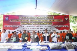 Narkoba senilai Rp133 miliar dimusnahkan polisi Pekanbaru