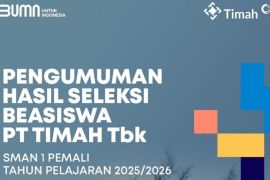 PT Timah umumkan hasil seleksi siswa peserta Pemali Boarding School