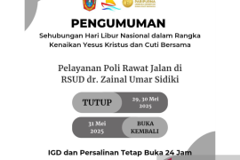 RSUD Zainal Umar Sidiki umumkan layanan di libur panjang