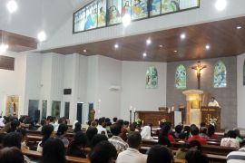 Umat Katolik di Belitung ikuti misa kenaikan Yesus Kristus