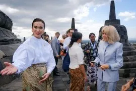 Brigitte Macron explores Borobudur with Indonesian tourism minister