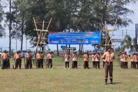 Layar Kebangsaan warnai penutupan Saka Bahari Lanal Lhokseumawe