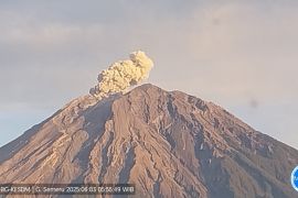 Semeru empat kali erupsi dengan tinggi letusan hingga 1.000 meter