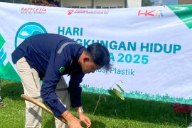 BTB Toll dan Hakaaston tanam 500 lebih bibit pohon di rest area Tol Bakter