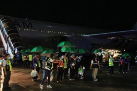 Jemaah haji Kloter 1 Debarkasi Makassar Sudiang tiba malam hari