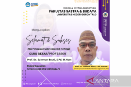 Dosen UNG raih gelar Guru Besar bidang kepakaran sociolinguistics orthography