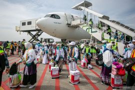 Jamaah haji kloter pertama Embarkasi Solo tiba di tanah air