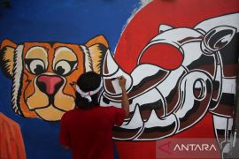 FOTO - Mural bertema peduli ekosistem lingkungan di Aceh