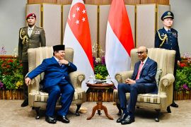 Prabowo disambut upacara kenegaraan oleh Presiden Singapura