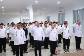 Jajaran Kanwil Kemenkum, Kemen HAM dan Ditjen Imigrasi Babel ikuti apel bersama