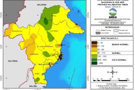 Kaltim berpeluang hujan rendah-menengah  pada dasarian tiga Juni