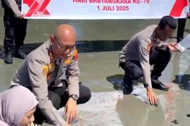 Polresta Manokwari lepasliarkan 705 ekor tukik di Pantai Meinyunfoka