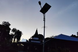 Tak semua penerang masjid mimbar keramat Tamiang Kotabaru berfungsi